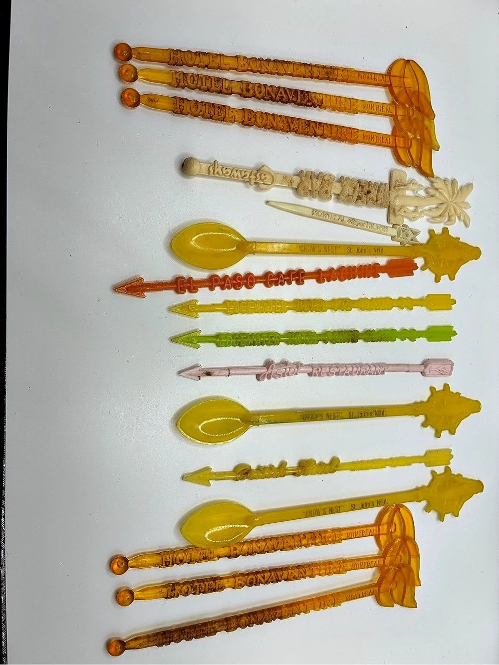 Novelty Cocktail Picks & Drink Stirrers - Orange & Yellow